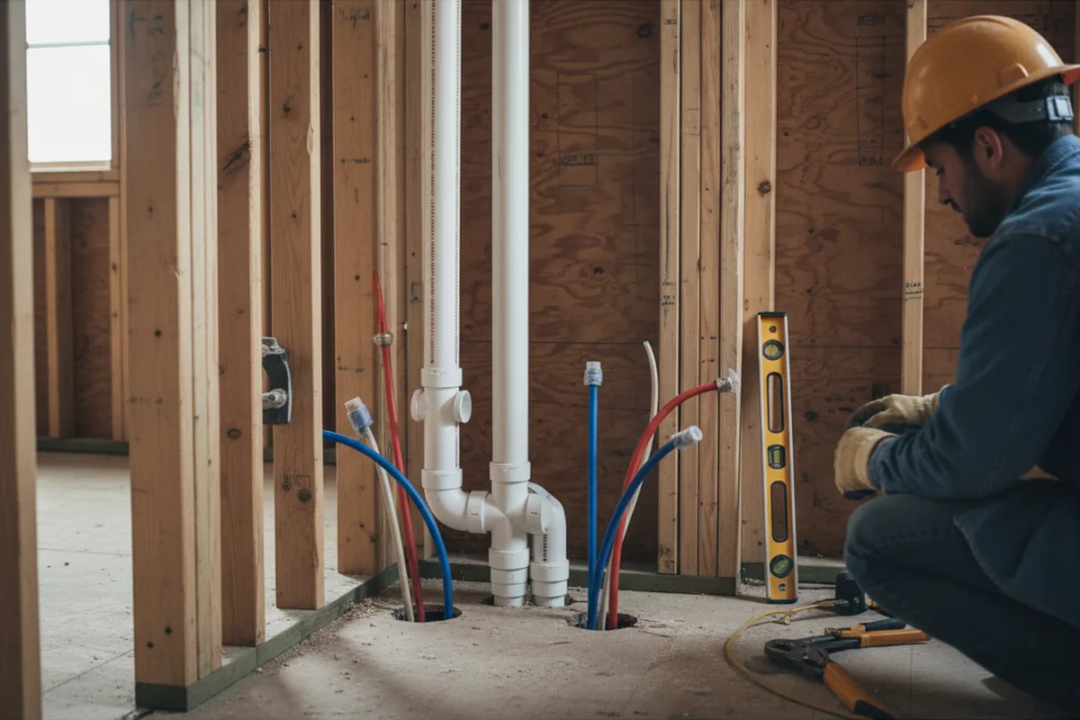 Drain and supply rough-in during Toilet Repair and Installation in De Leon Springs